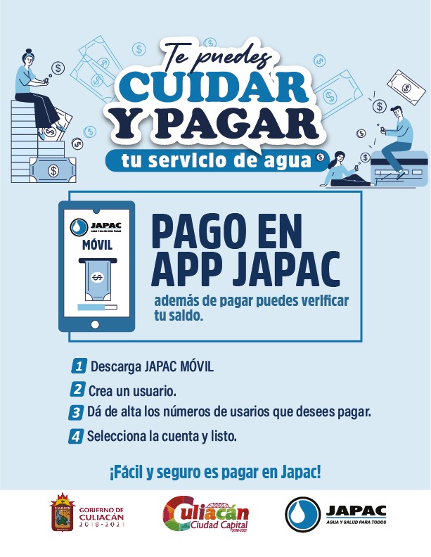 JAPAC Culiacán - 💧 Te puedes cuidar, y pagar tu servicio...
