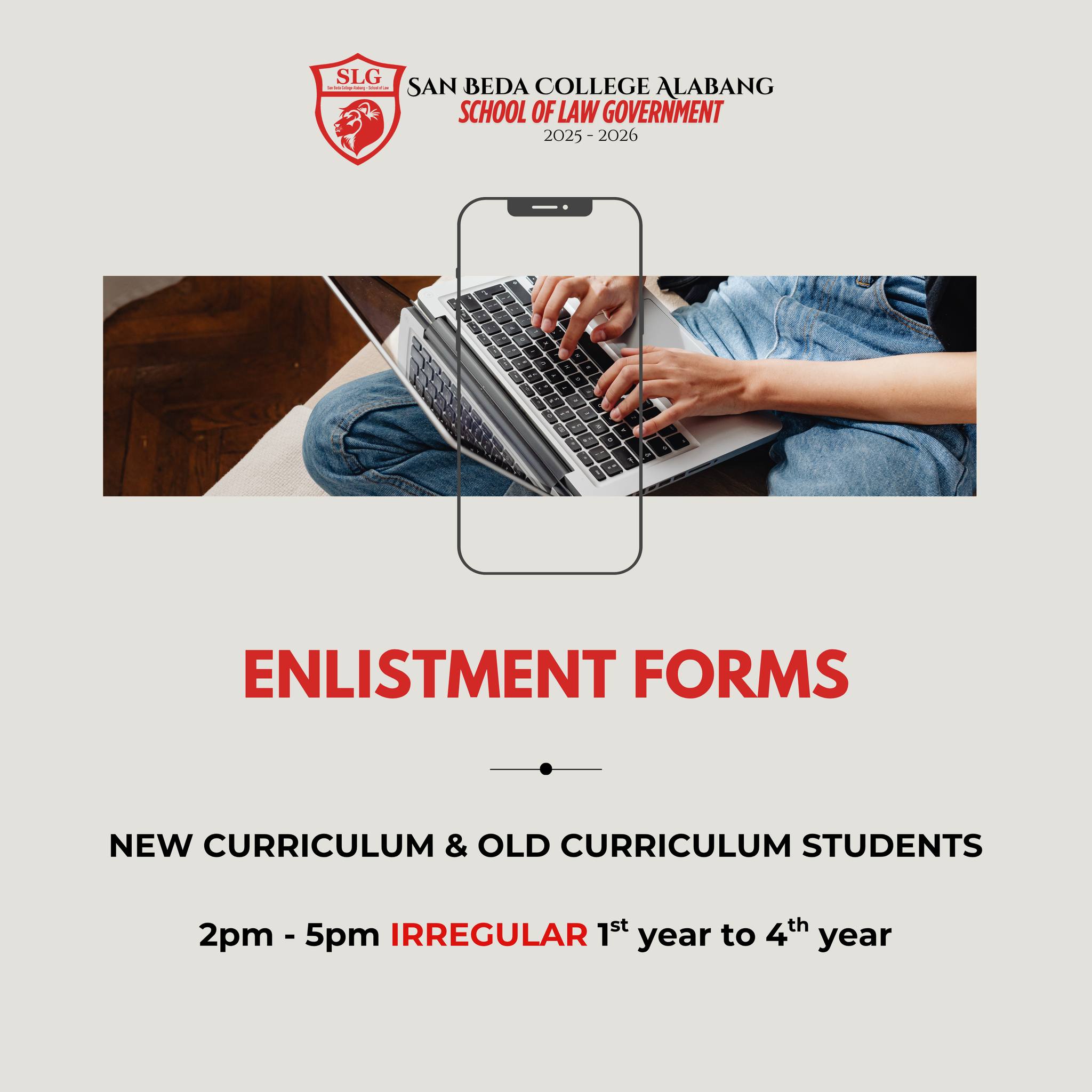 ENLISTMENT & REPLOT... - SBCA School of Law Government - SLG | Facebook