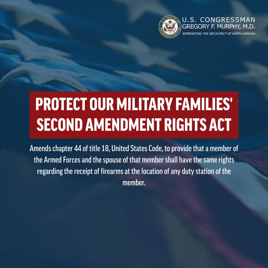 Congressman - I reintroduced the Protect Our Military Families’ Second ...