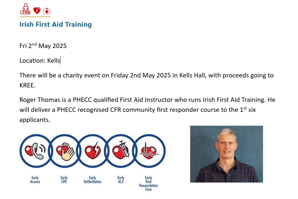 First Aid Training (for local Charity) with Roger Thomas