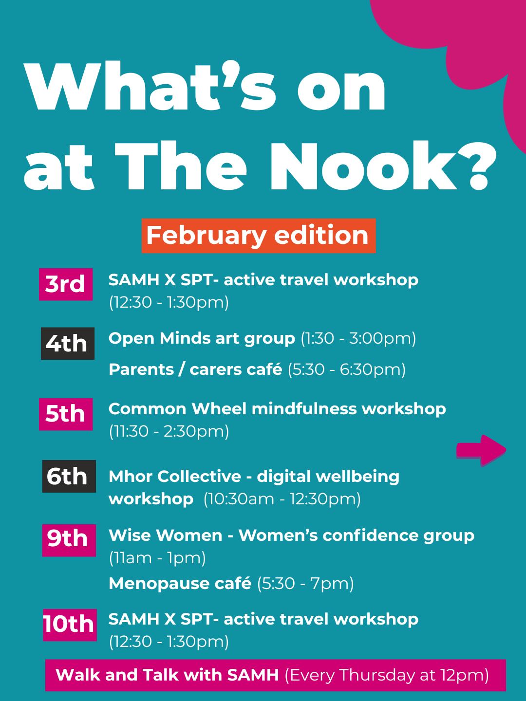 SAMH - Here is a round-up of your free February events at... | Facebook
