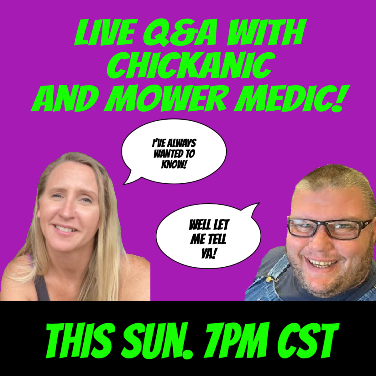 Chickanic - Going LIVE in 45 minutes with The Mower Medic!! Join us ...