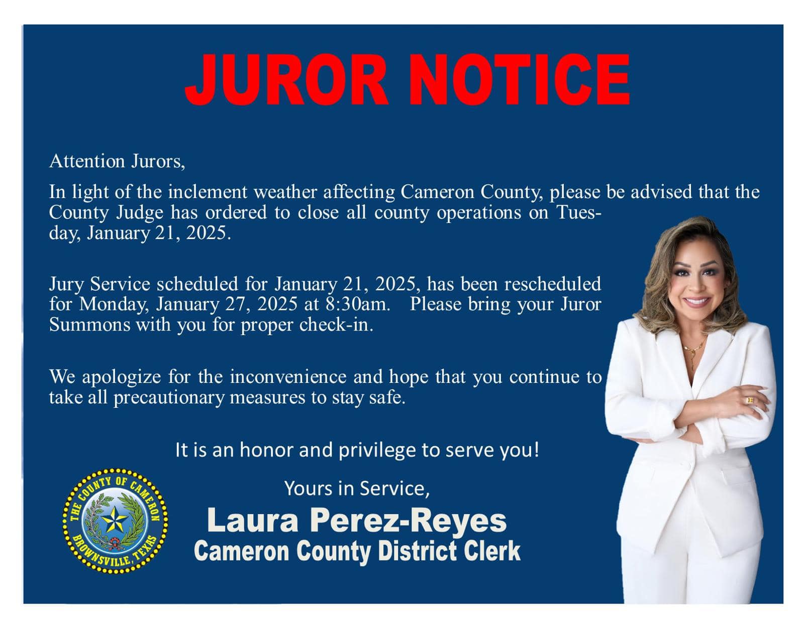 Laura Perez-Reyes, Cameron County District Clerk