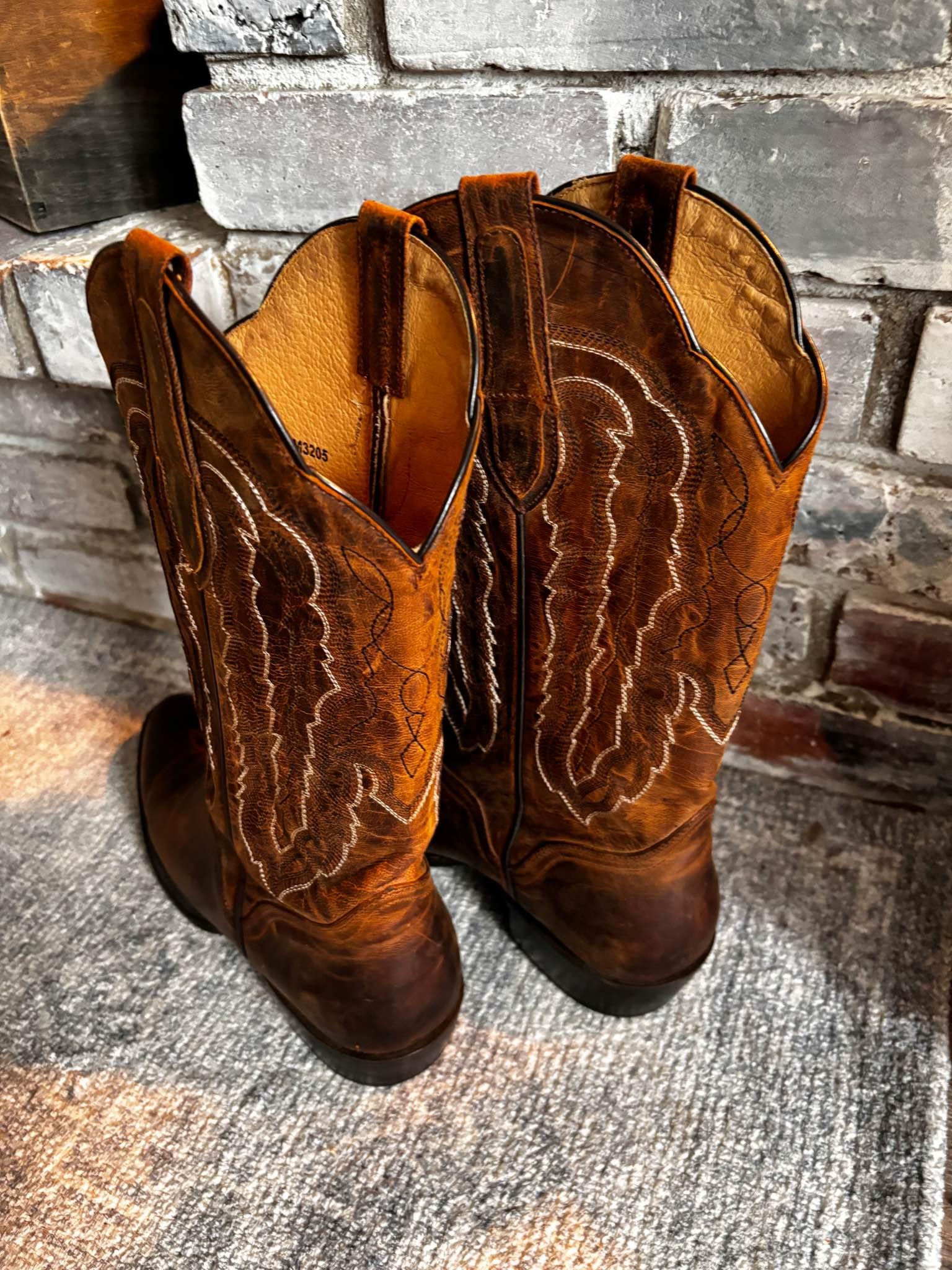 JB Dillon goat leather made in Mexico mens cowboy boots size 9 great
