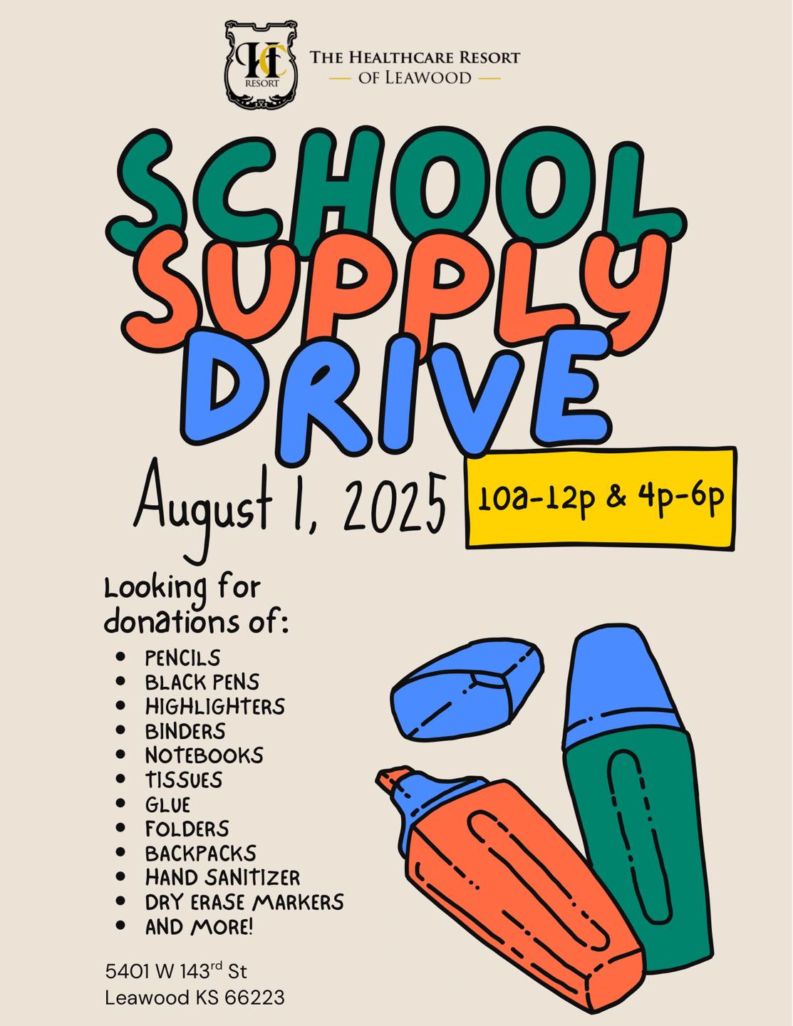 The Healthcare - 📚 ️ School Supply Drive – Let’s Gear Up for a Great ...