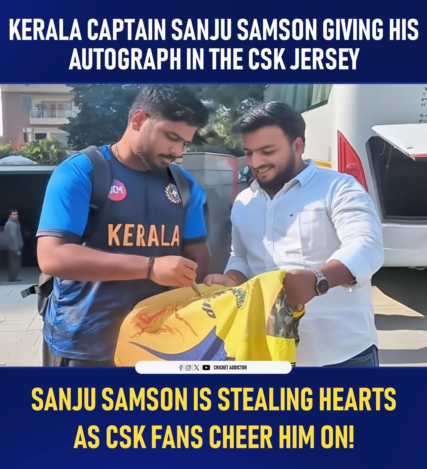 Cricket - Kerala skipper Sanju Samson rocks the CSK jersey while ...
