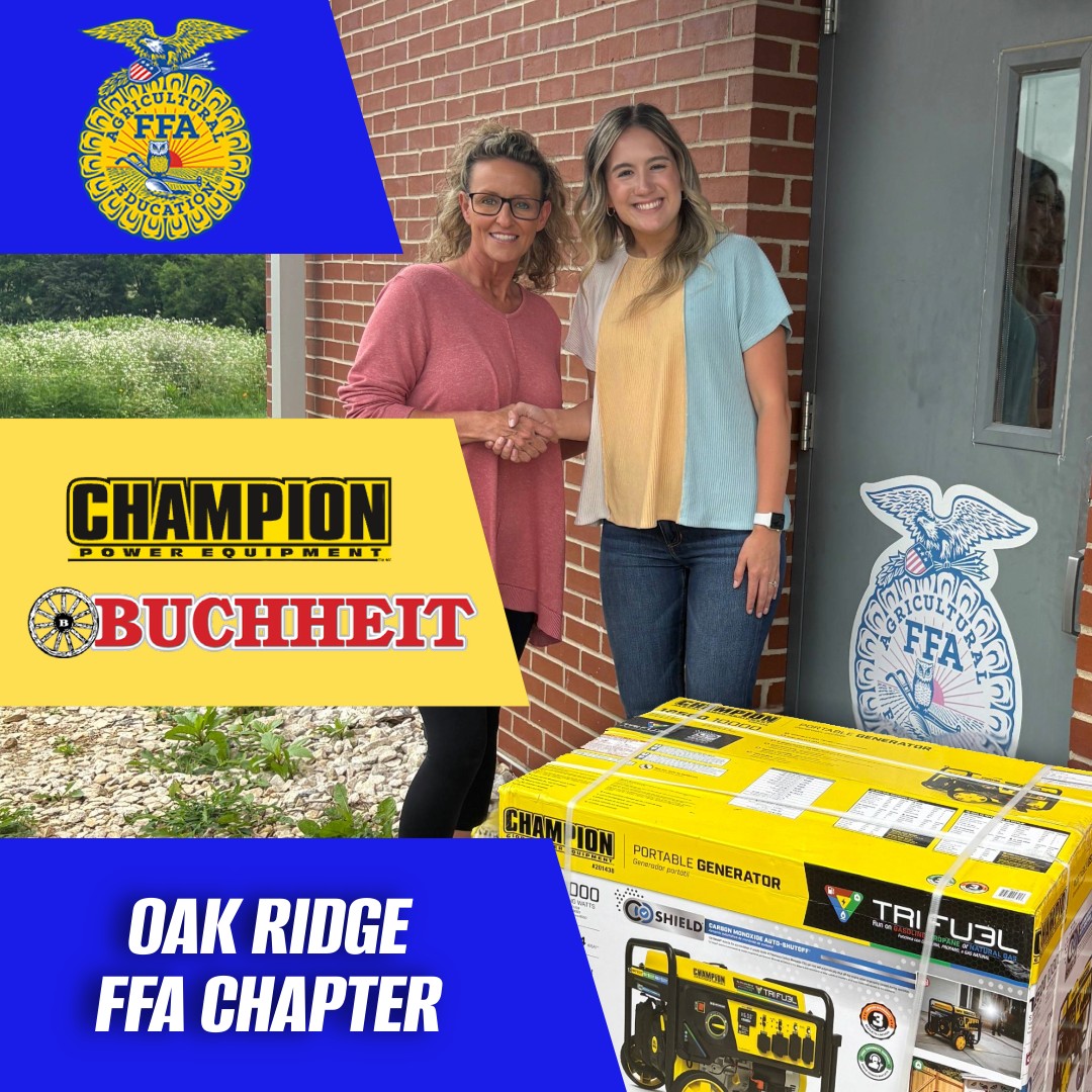 Buchheit - Buchheit is proud to partner with Champion Power to donate a ...
