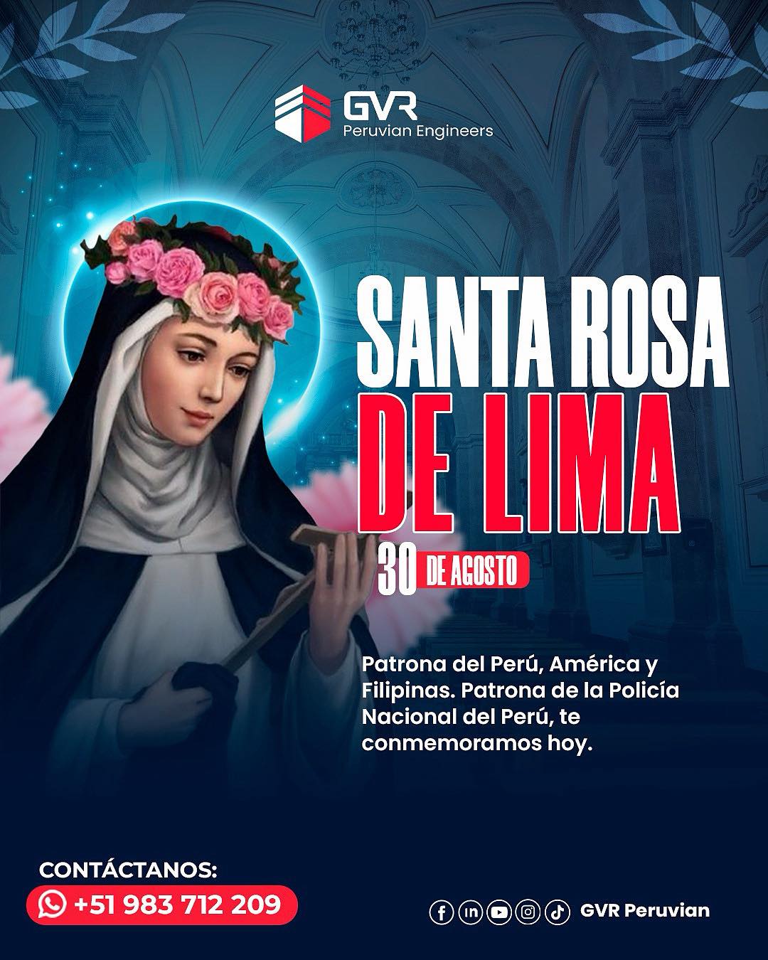 GVR - 30 de agosto| Día de Santa Rosa de Lima Primera santa de América ...