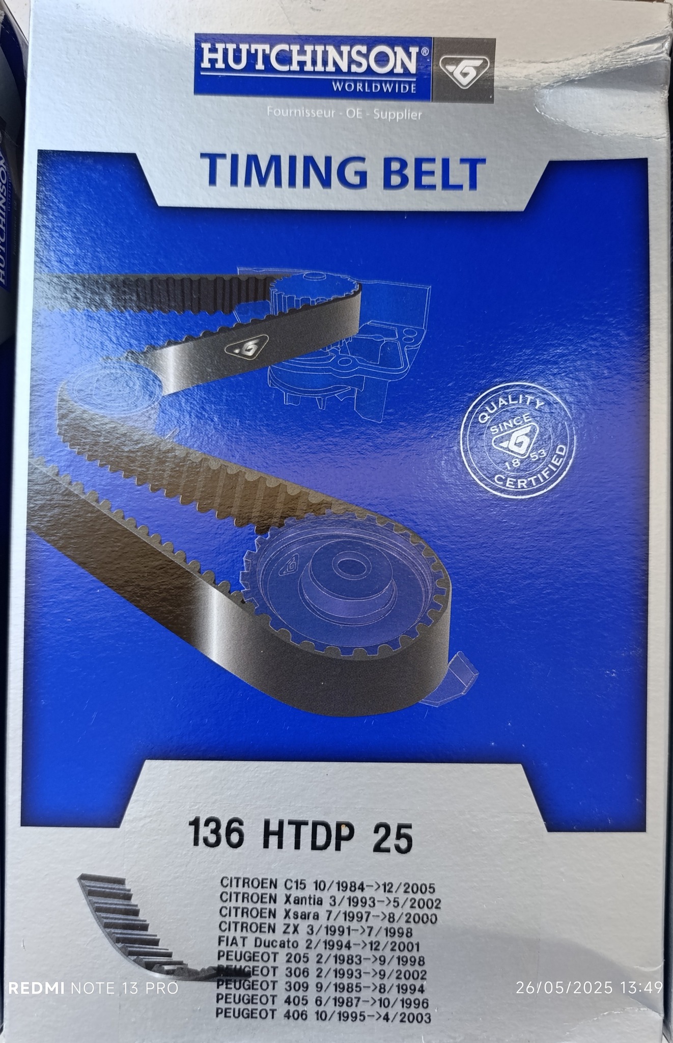 MAHCIE CORREA DE DISTRIBUCIÓN 136 DIENTES XUD9 Y TUD5 HABANA 59113013