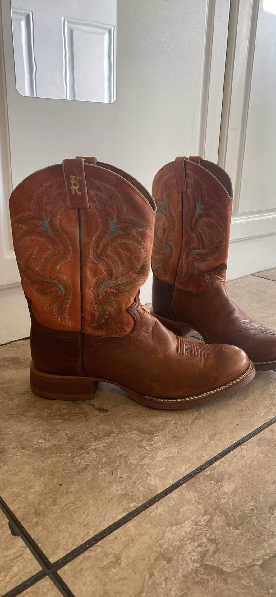 Tony Lama Men's Rosston 16-Inch Buckaroo Cowboy Boots - Cafe Brown, Square Toe, Riding Heel