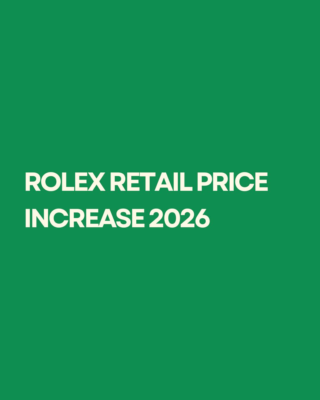 The annual Rolex retail price... - Singapore Watch Insider | Facebook