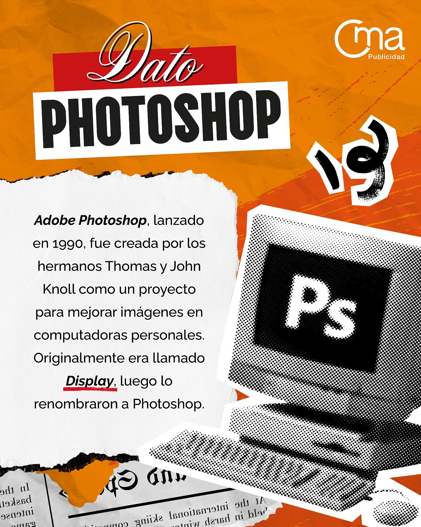 CM - 🎨 ¿Sabías que Photoshop casi se llamó “Display”? 😱 Desde 1990, ha ...