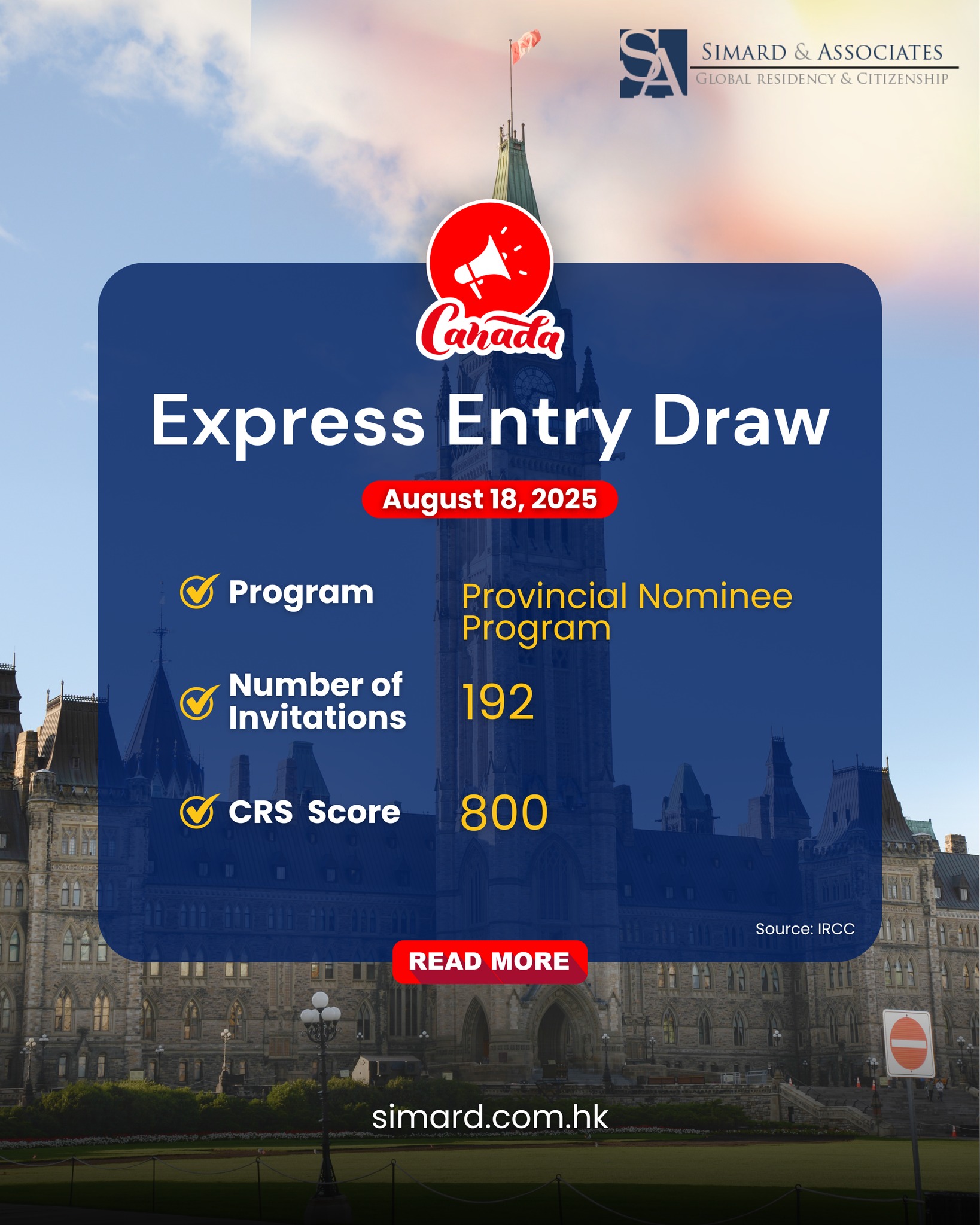 🚨 IRCC Express Entry Draw – Provincial Nominee Program - August 18 ...