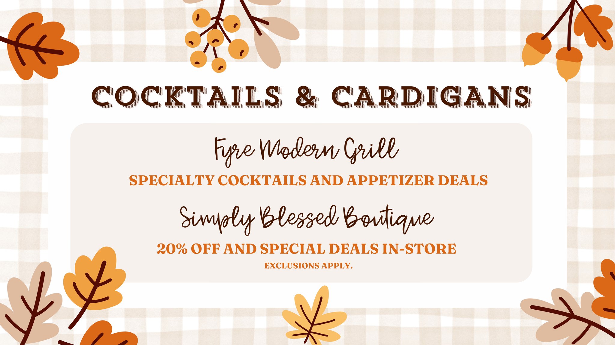 Cocktails and Cardigans - Special Event by Fyre Modern Grill & Simply ...