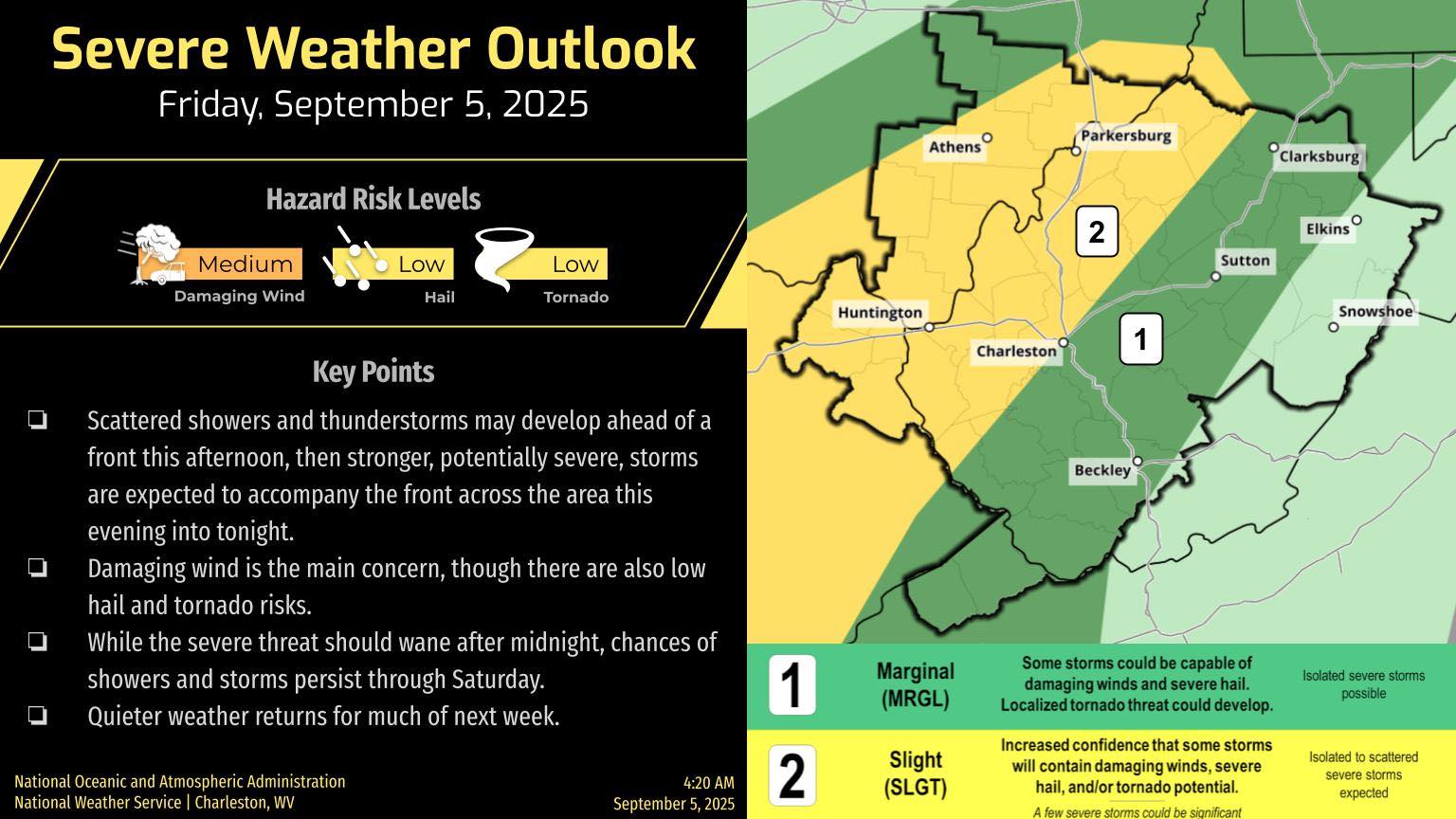 West - Scattered showers and thunderstorms may develop ahead of a front ...