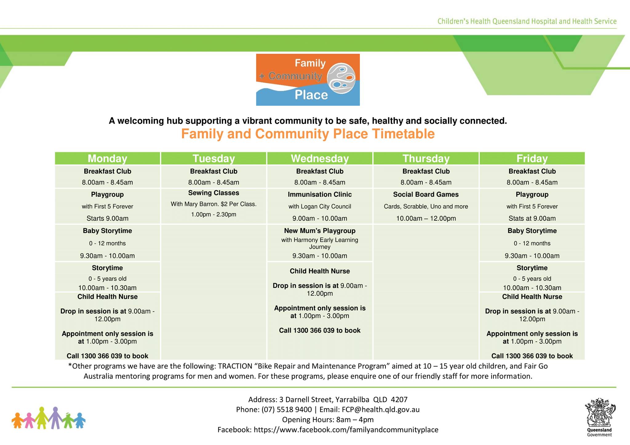 Yarrabilba - 🌻Family and Community Place Timetable 🌻 Have...
