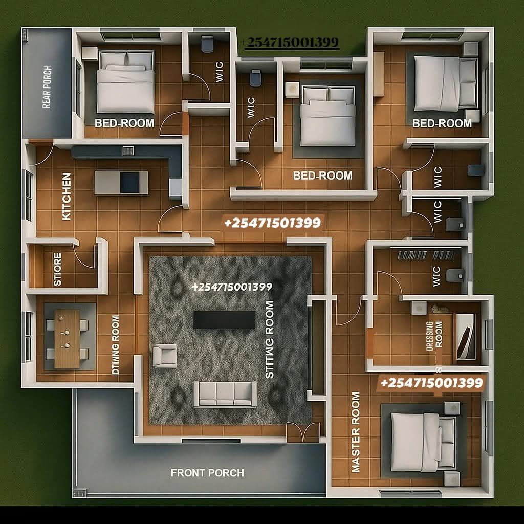 Modern - 4 Bedroom floor plan layout all Ensuite 🏡👷‍♂️ Follow for our ...