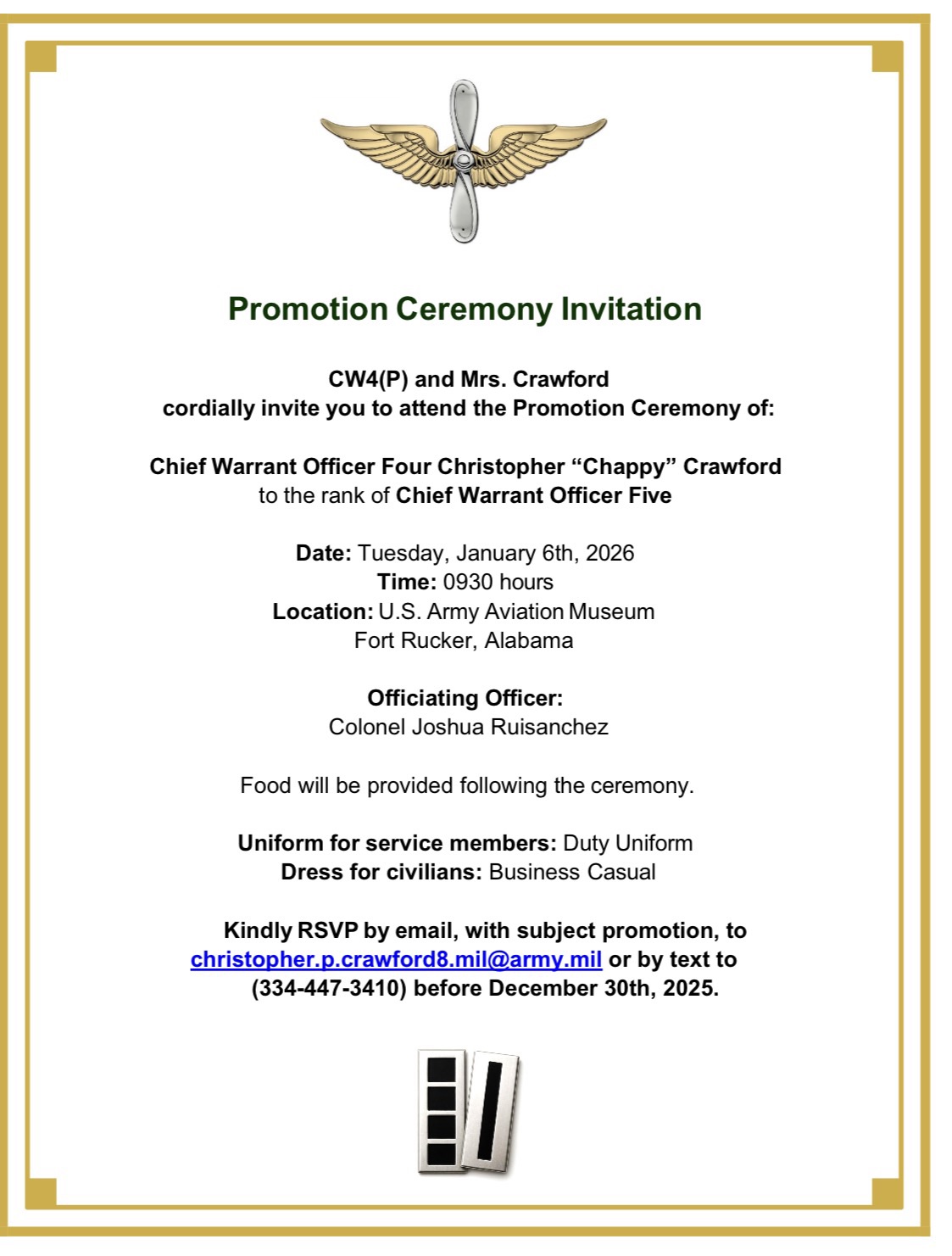 CW4 Crawford Promotion to CW5