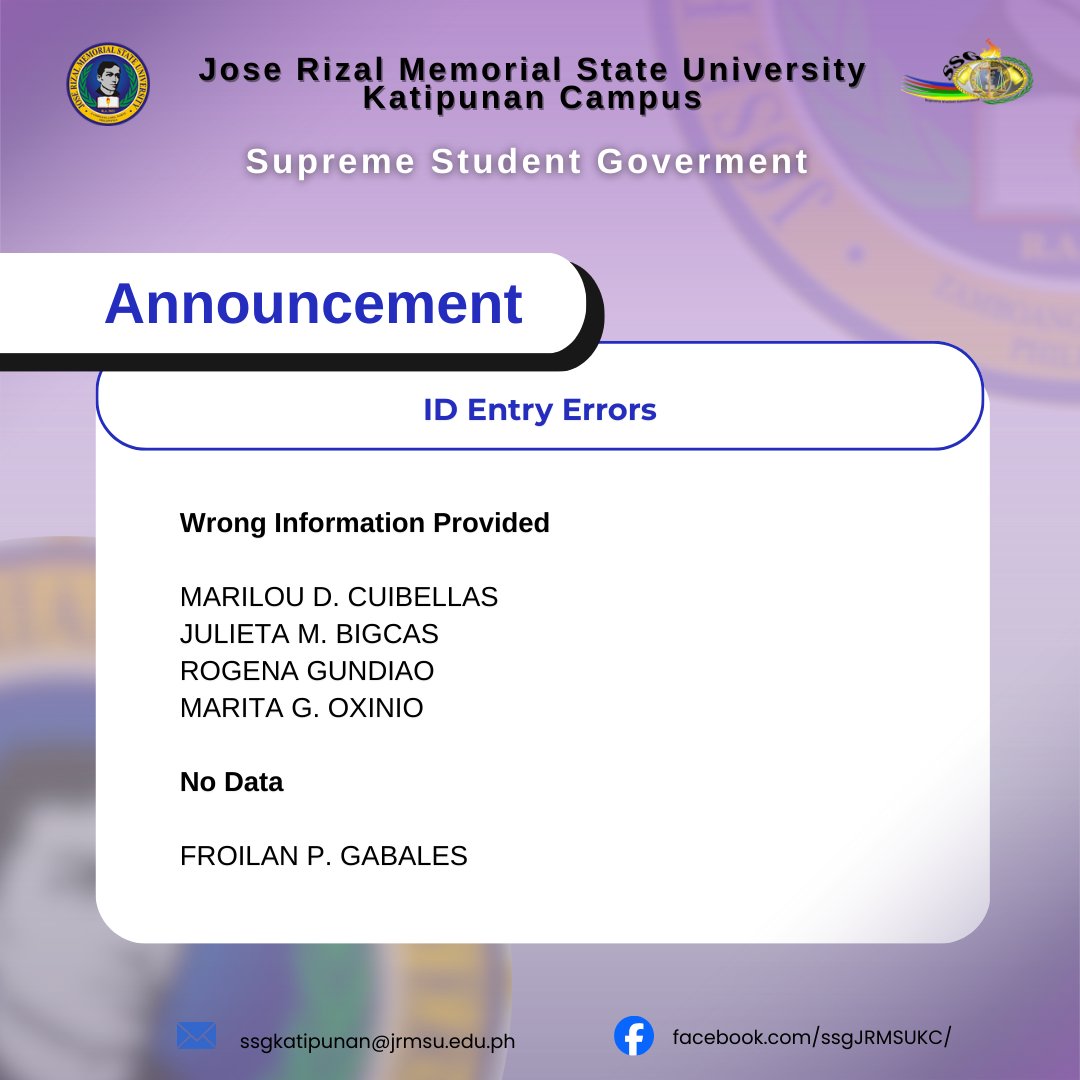 Suprem... - Supreme Student Government- JRMSU Katipunan Campus