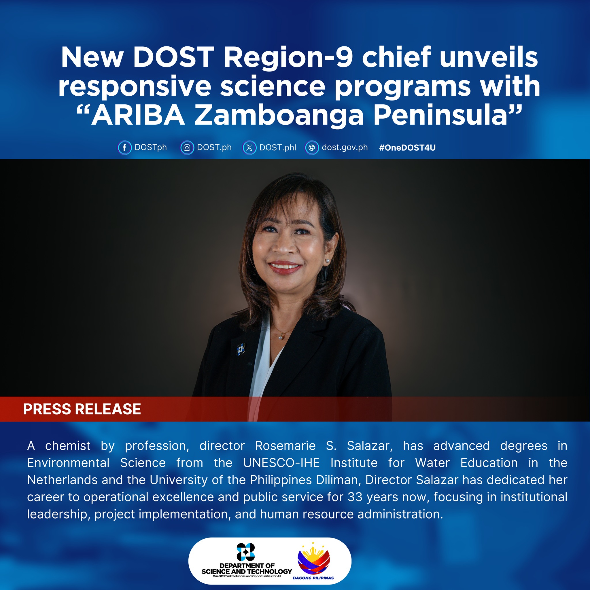 DOST - DOST Press Release: As the newly appointed DOST-9 Regional ...