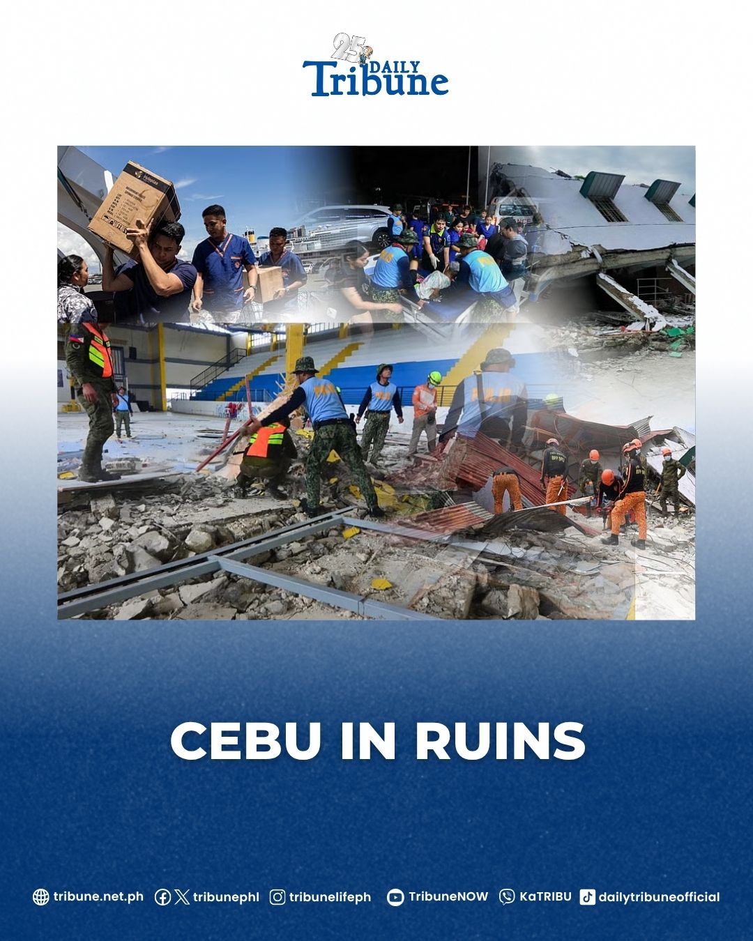Daily - Rescue teams in Cebu were scrambling to pull survivors from ...