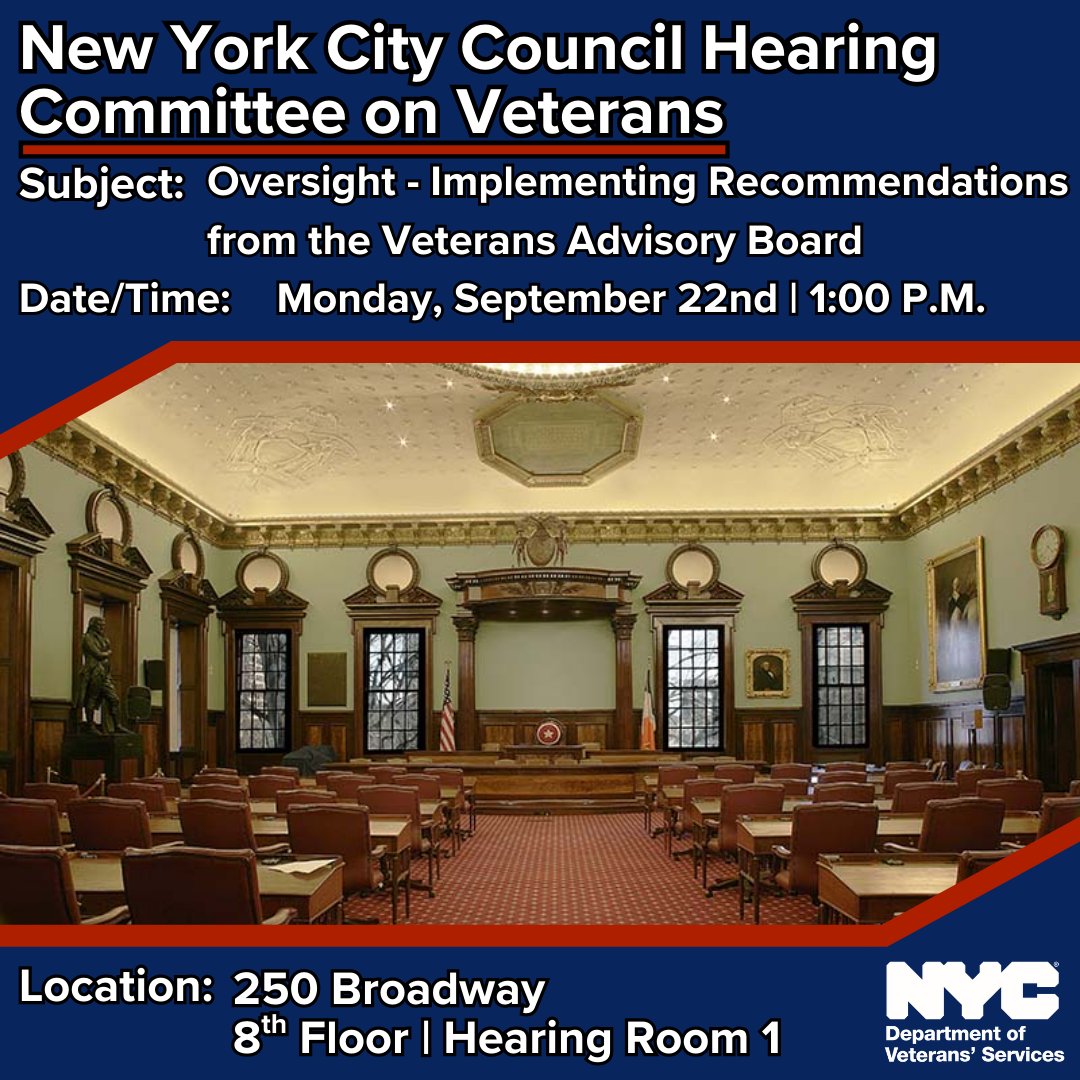 NYC - Committee on Veterans Hearing: Implementing Recommendations from ...