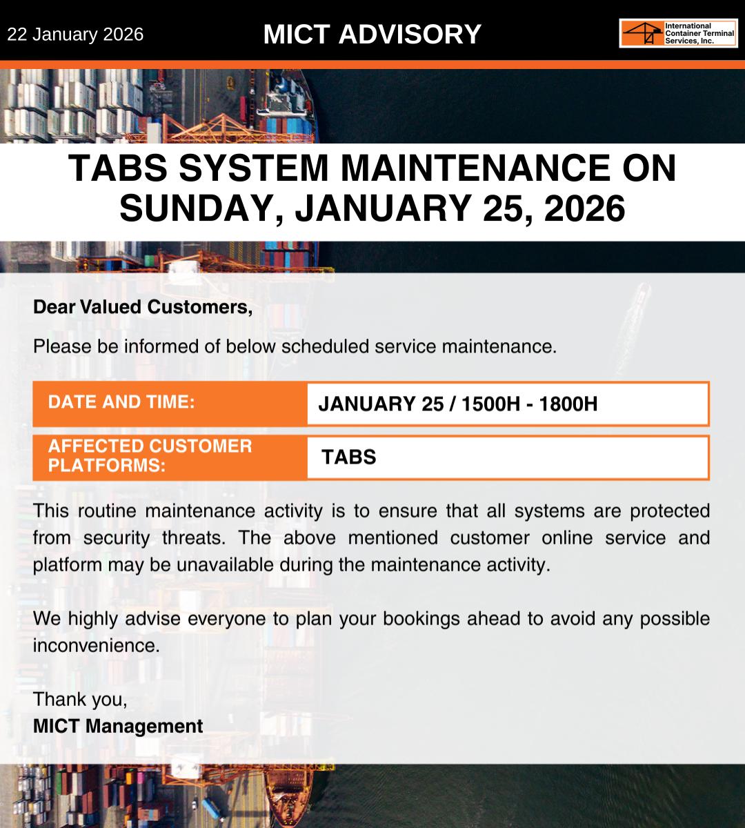 Philippine - Sa ibinabang advisory ng International Container Terminal ...