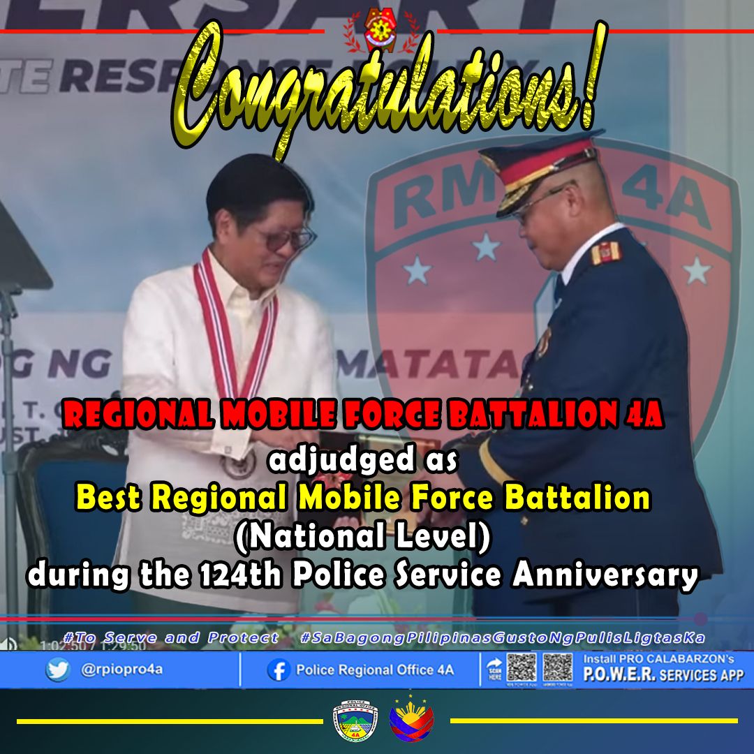 CONGRATULATIONS! Regional... - Police Regional Office 4A | Facebook