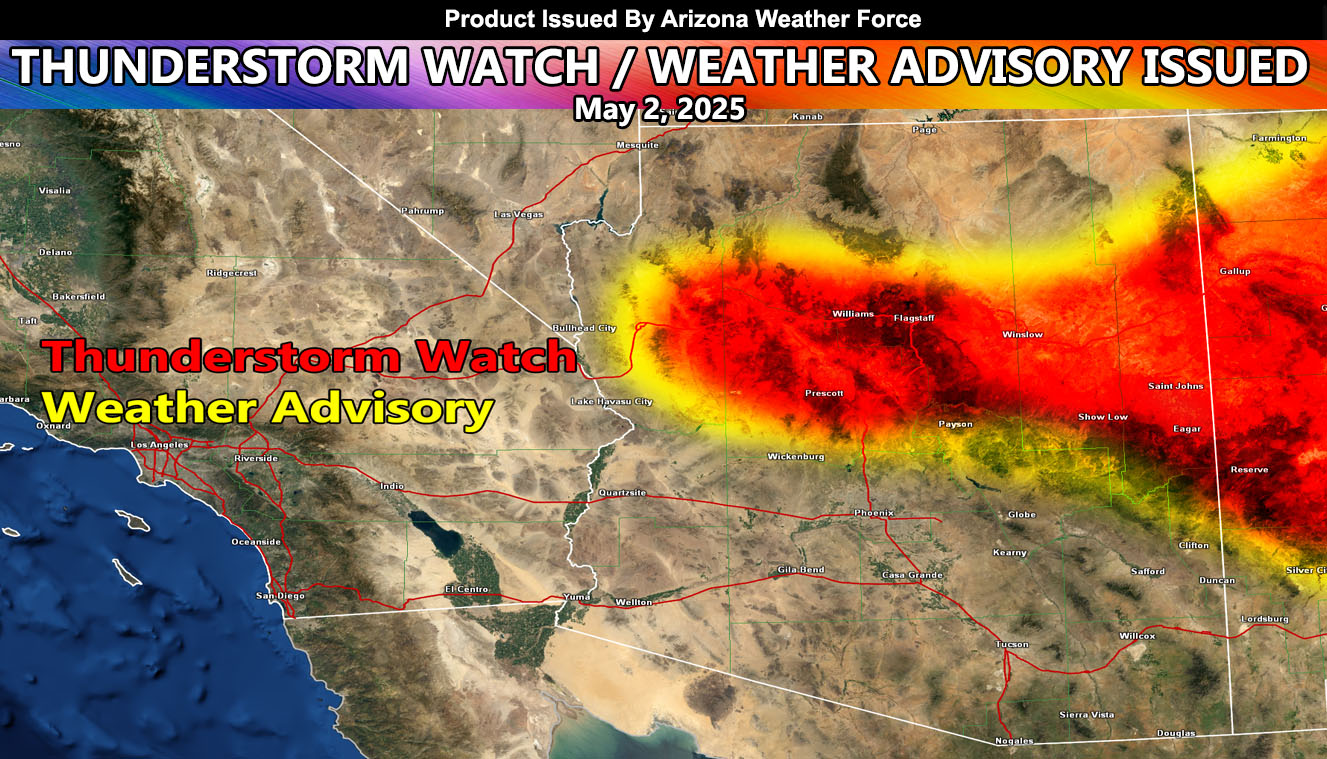 Arizona - Thunderstorm Watch and Weather Advisory Issued For The High ...