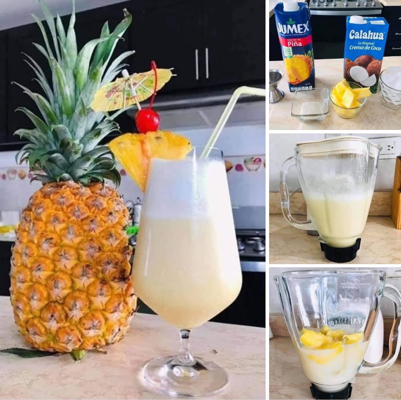 Blogtamsu - Classic Piña Colada Recipe 🍍🥥🍹 Ingredients (for 1 cocktail ...