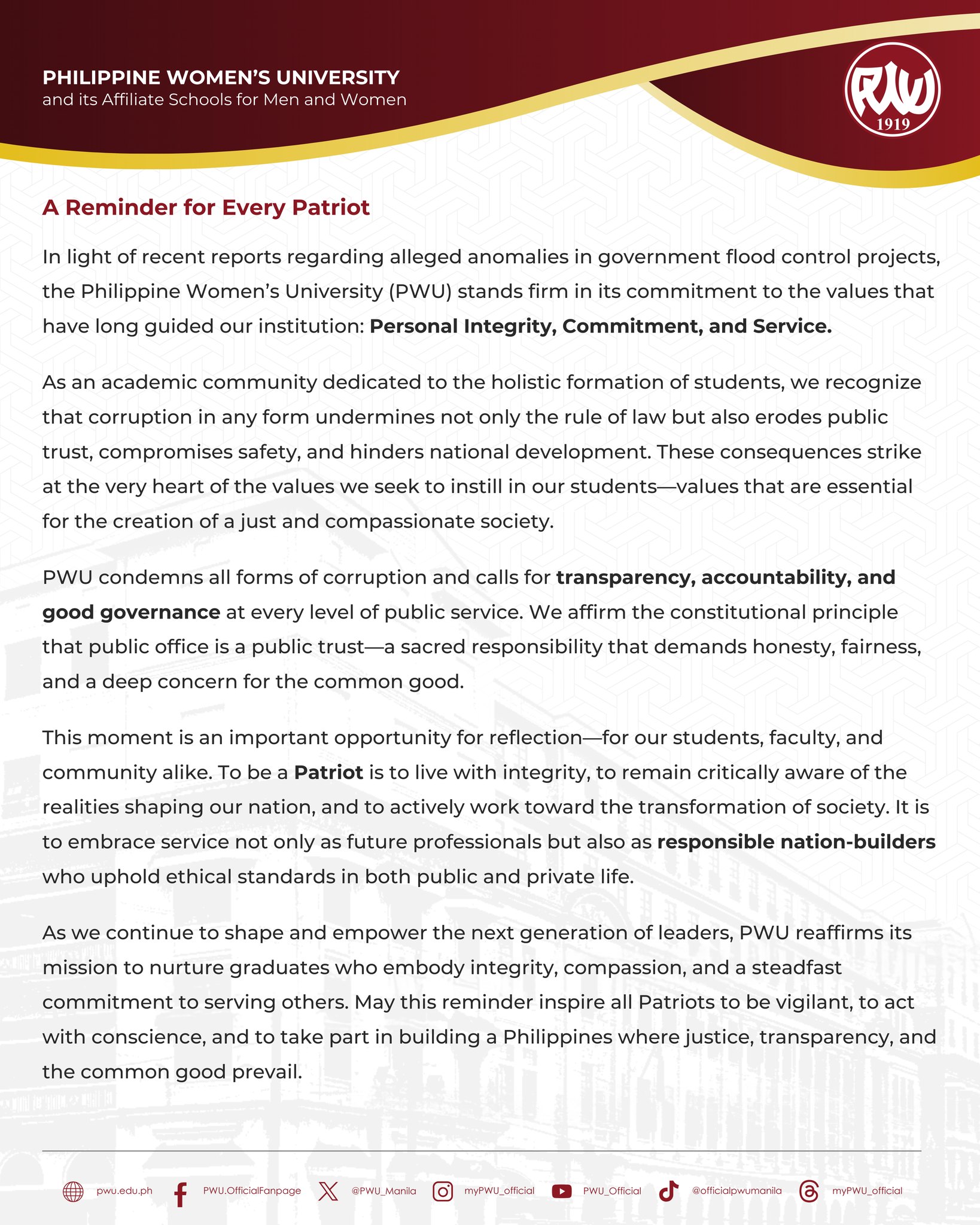 Philippine Women's... - Philippine Women's University - PWU