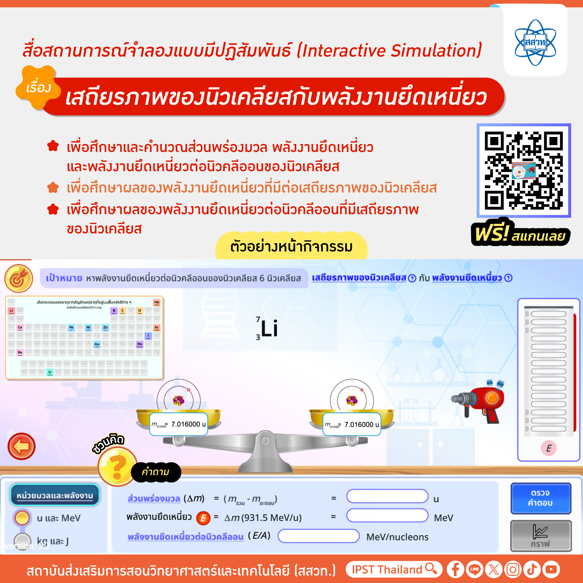 IPST - 🌟🖥️ แนะนำสื่อ interactive เรื่อง เสถียรภาพของนิวเคลียสกับพลังงาน ...