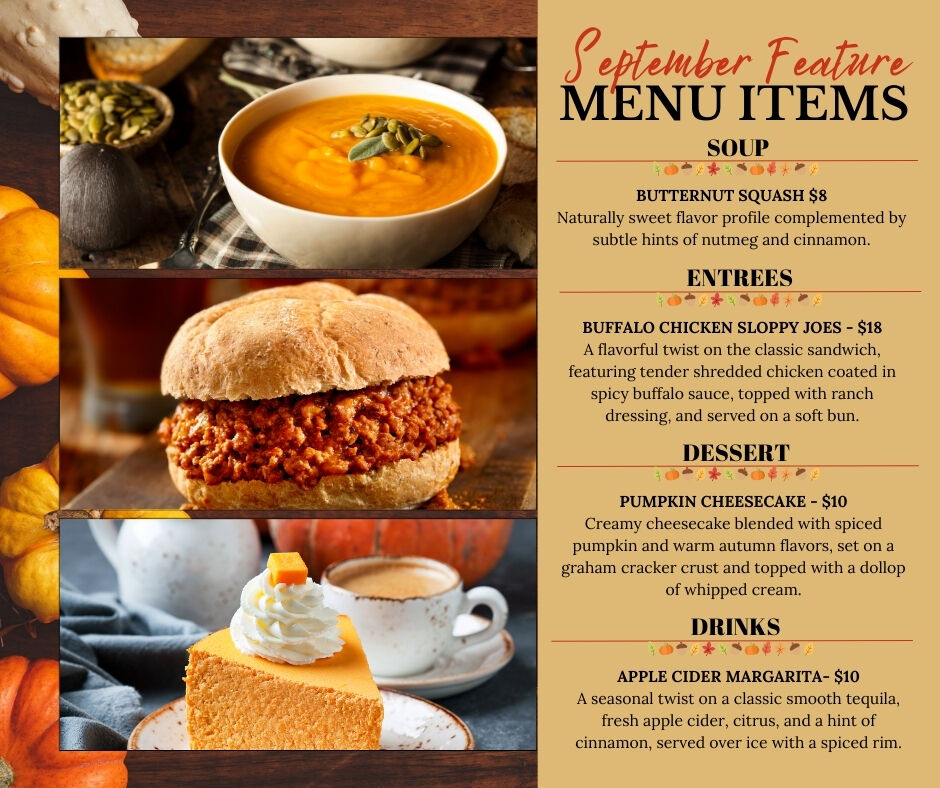 Grande - September Feature Menu at Viewpoint Restaurant Fall has ...