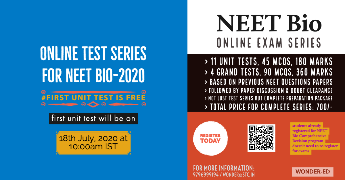 Wonder ED Institute - Register for NEET 2020 Bio Exam Series: https ...