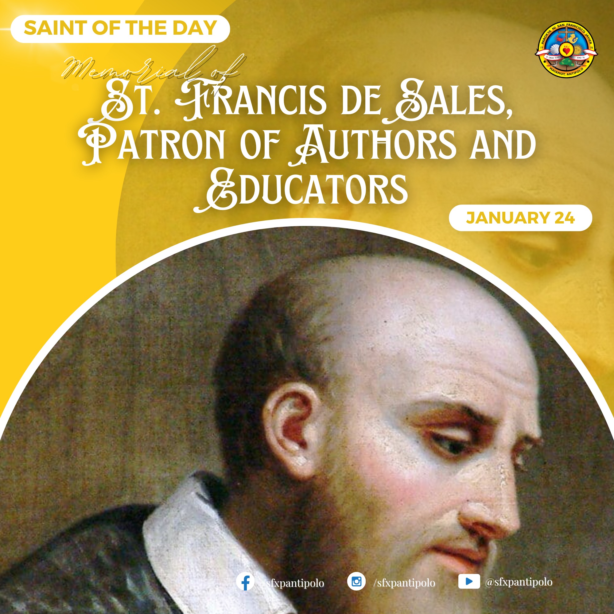 Saint - SAINT OF THE DAY | Enero 24, 2026 - SAINT FRANCIS DE SALES ...