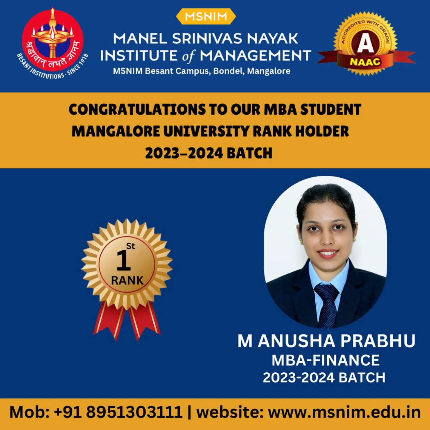 Manel Srinivas Nayak Institute of Management - MSNIM | Mangalore