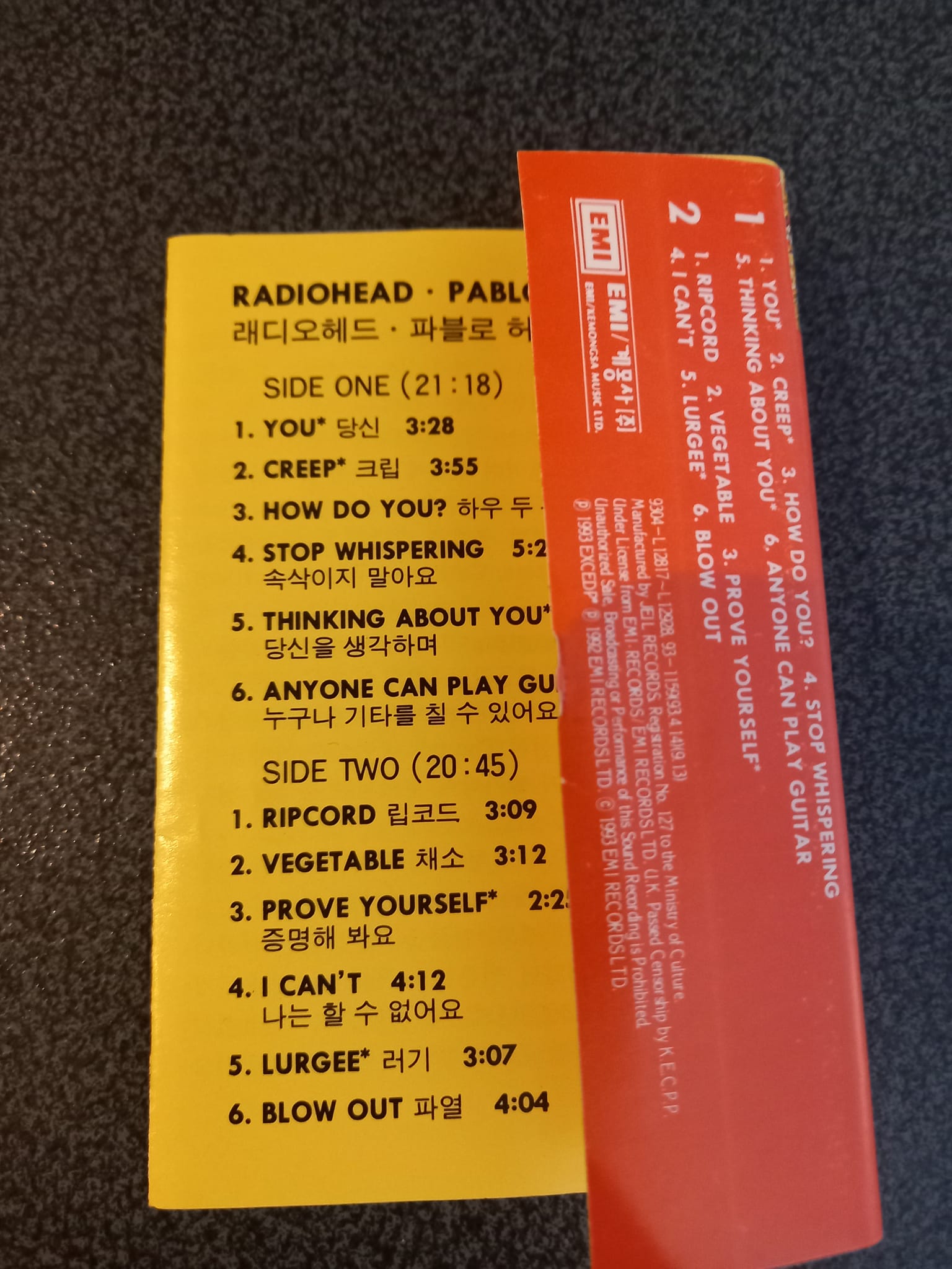 Original Korean Pablo Honey Cassette tape.