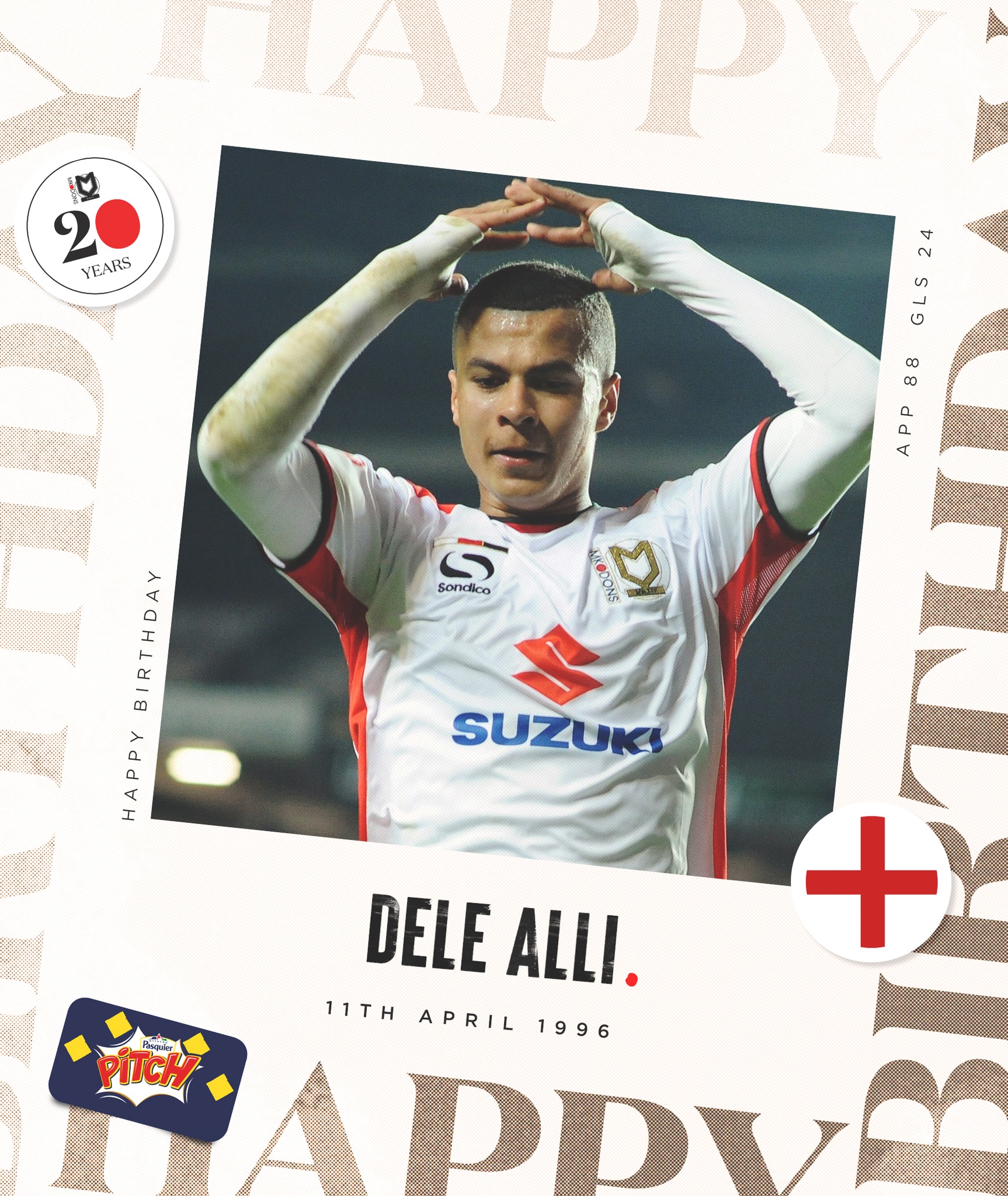 MK DONS デレ・アリ A true #MKDons legend 🤍 Happy Birthday to one of our own, Dele