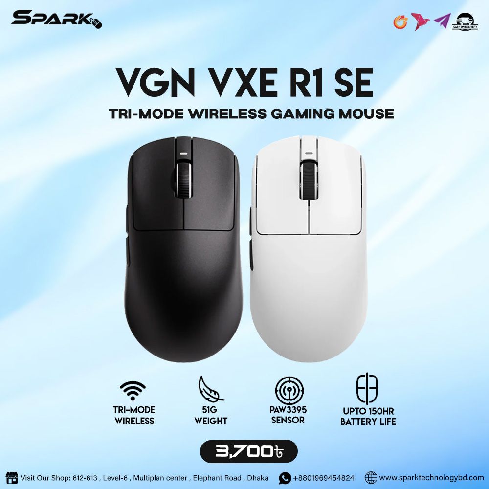 Spark - 🖱️ VGN VXE R1 SE Pixart 3395 SE sensor 2K Hz polling rate 51g ...