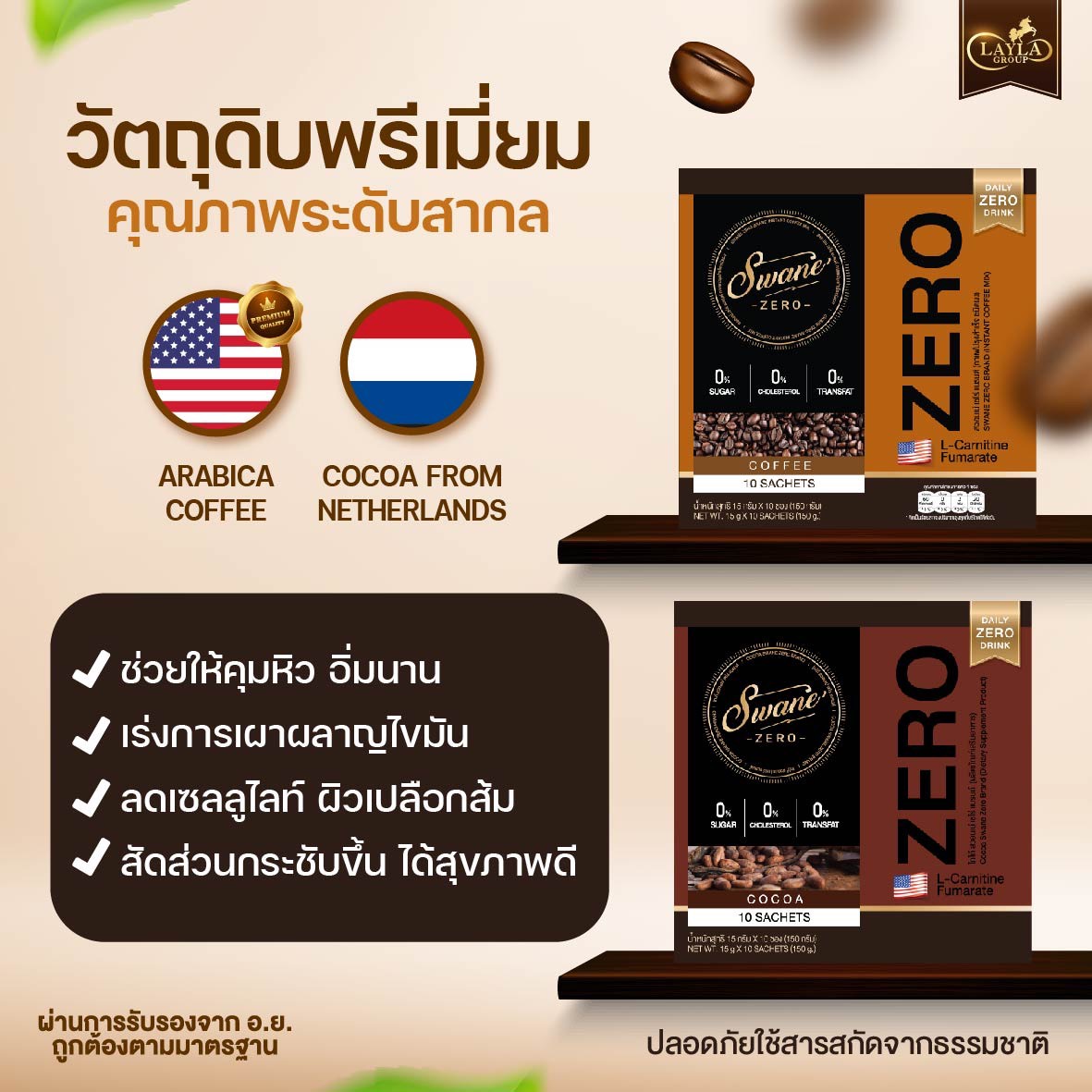 LAYLA - สวอนเน่ คัดสรร วัตถุดิบพรีเมียมระดับสากล 🌍 ใช้ Arabica Coffee ...