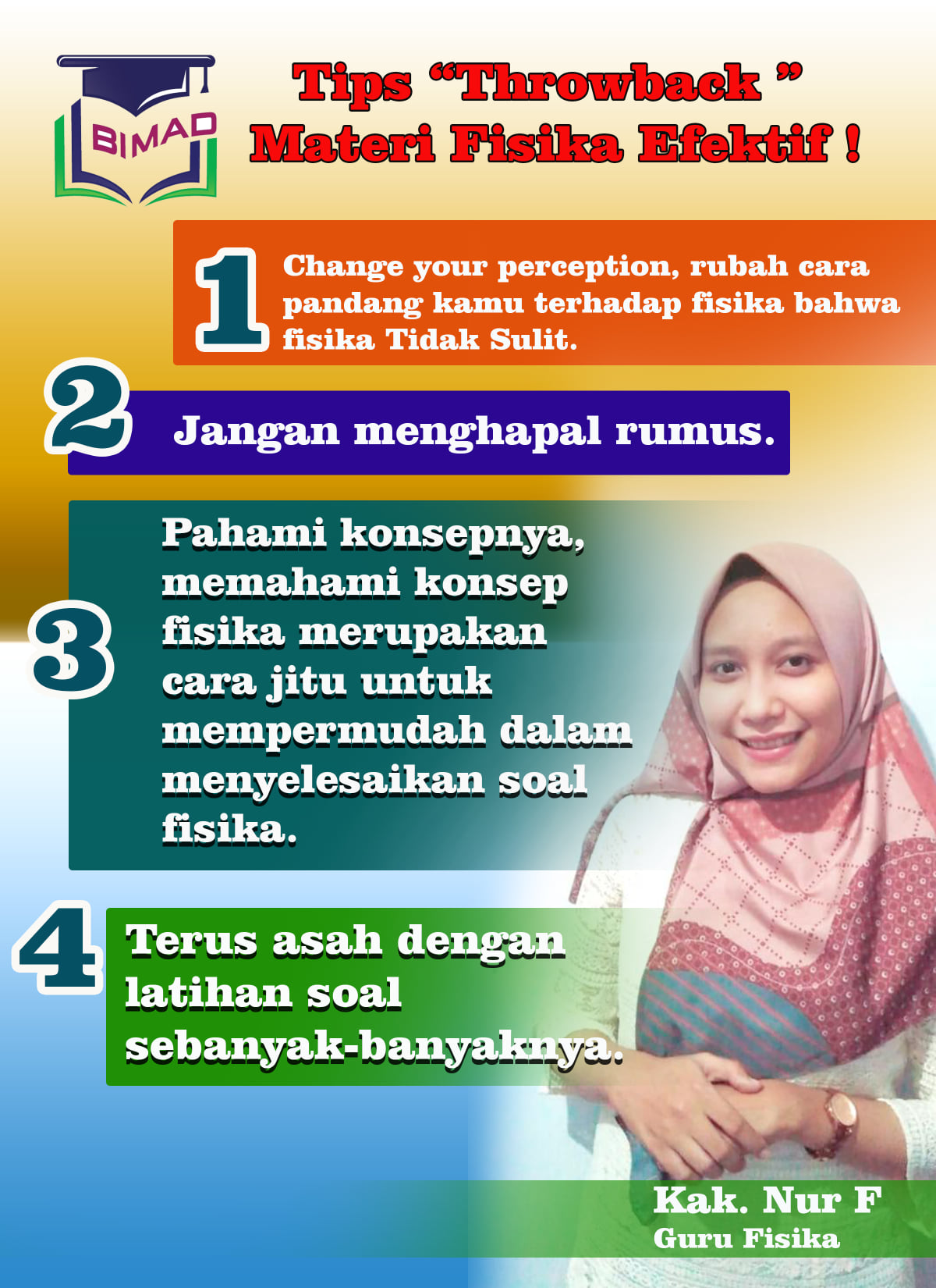 Bimad - Tips belajar Fisika dari Kak Nur, Guru Bimad yang bakal bikin ...