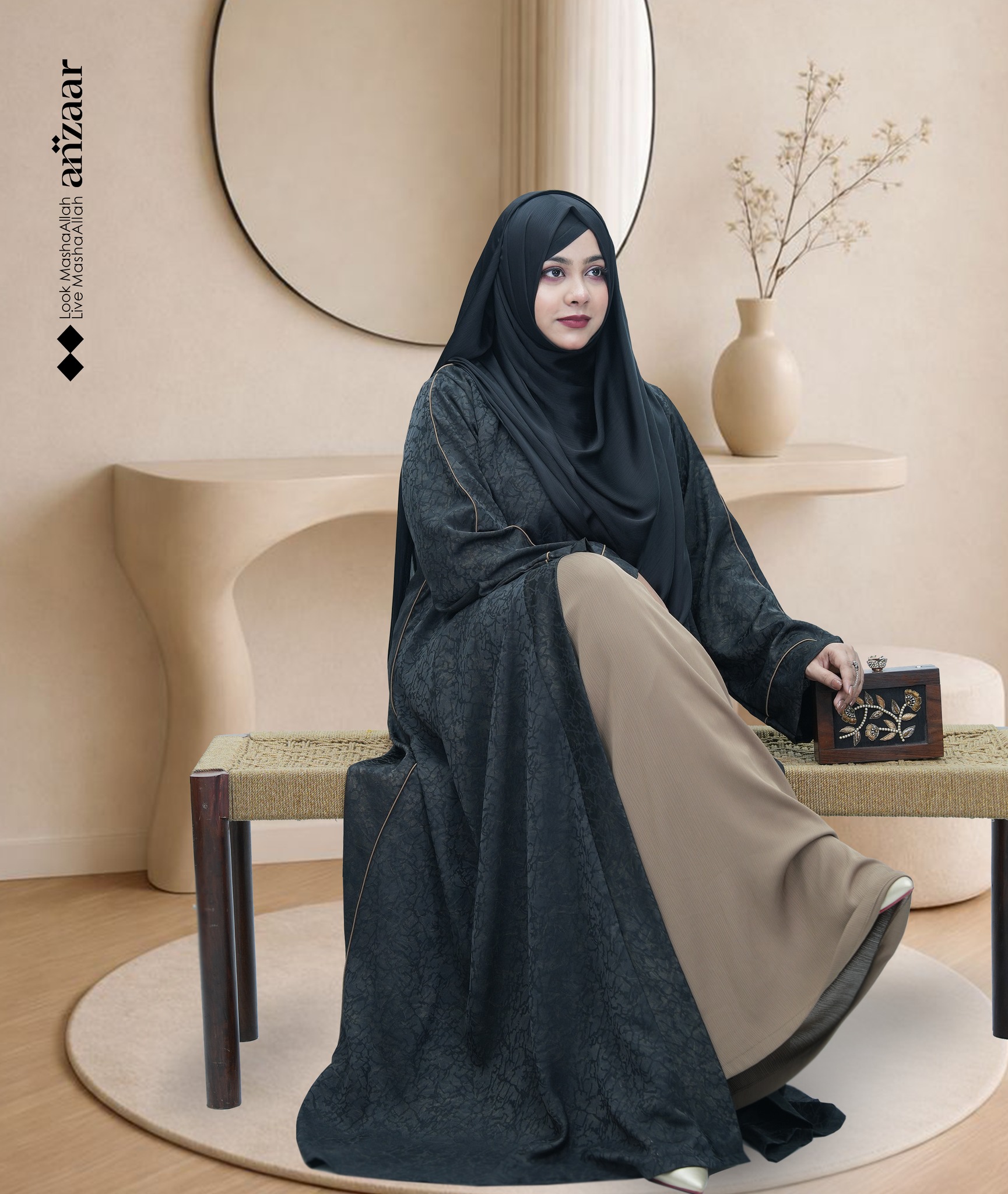 Anzaar - Irani Bahairif Cover-Up paired with a luxurious Zoom Silk ...