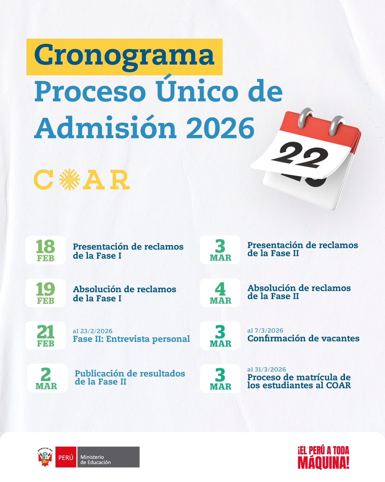 Ministerio - Cada fecha es un paso más hacia tu meta. El Proceso Único ...