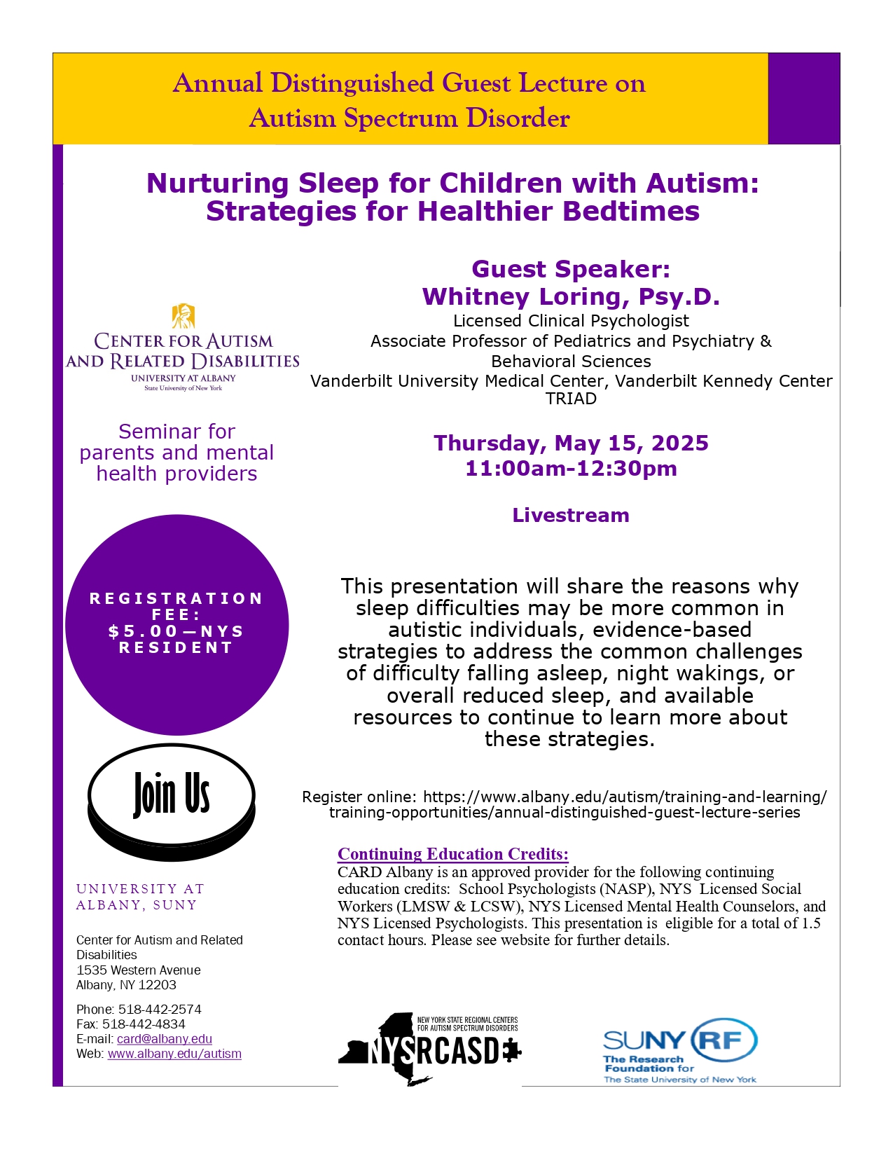 UAlbany's Center for Autism and Related Disabilities (CARD Albany ...