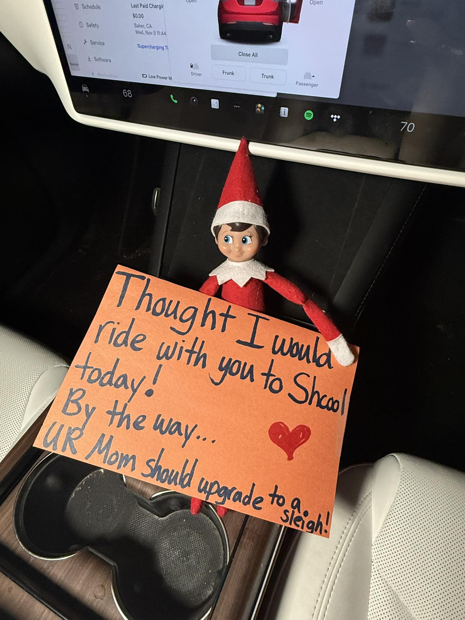 At - Going for a ride! 🚗 #elfontheshelf | Facebook