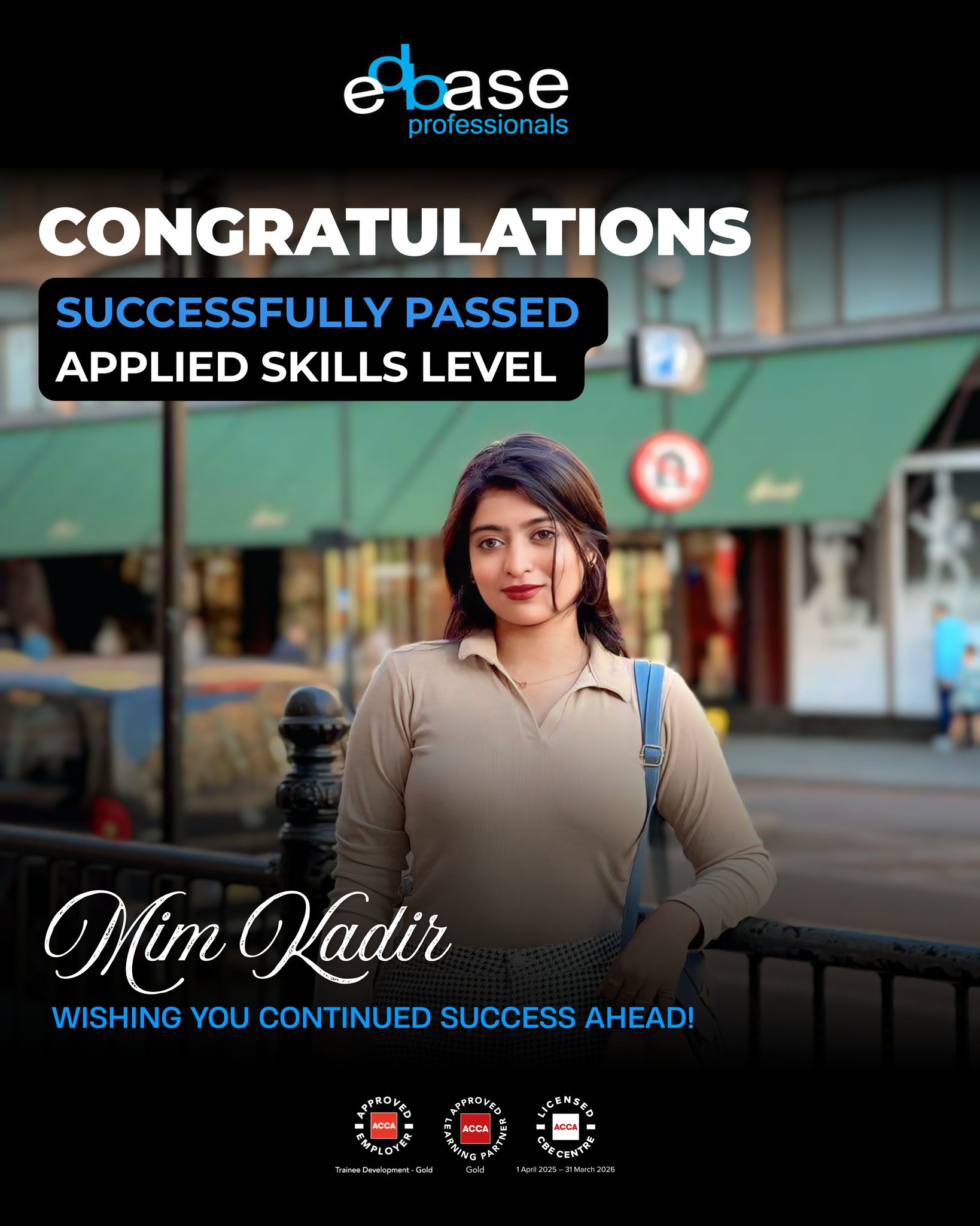 Edbase - 🎉 Congratulations to our student Mim Kadir on successfully ...