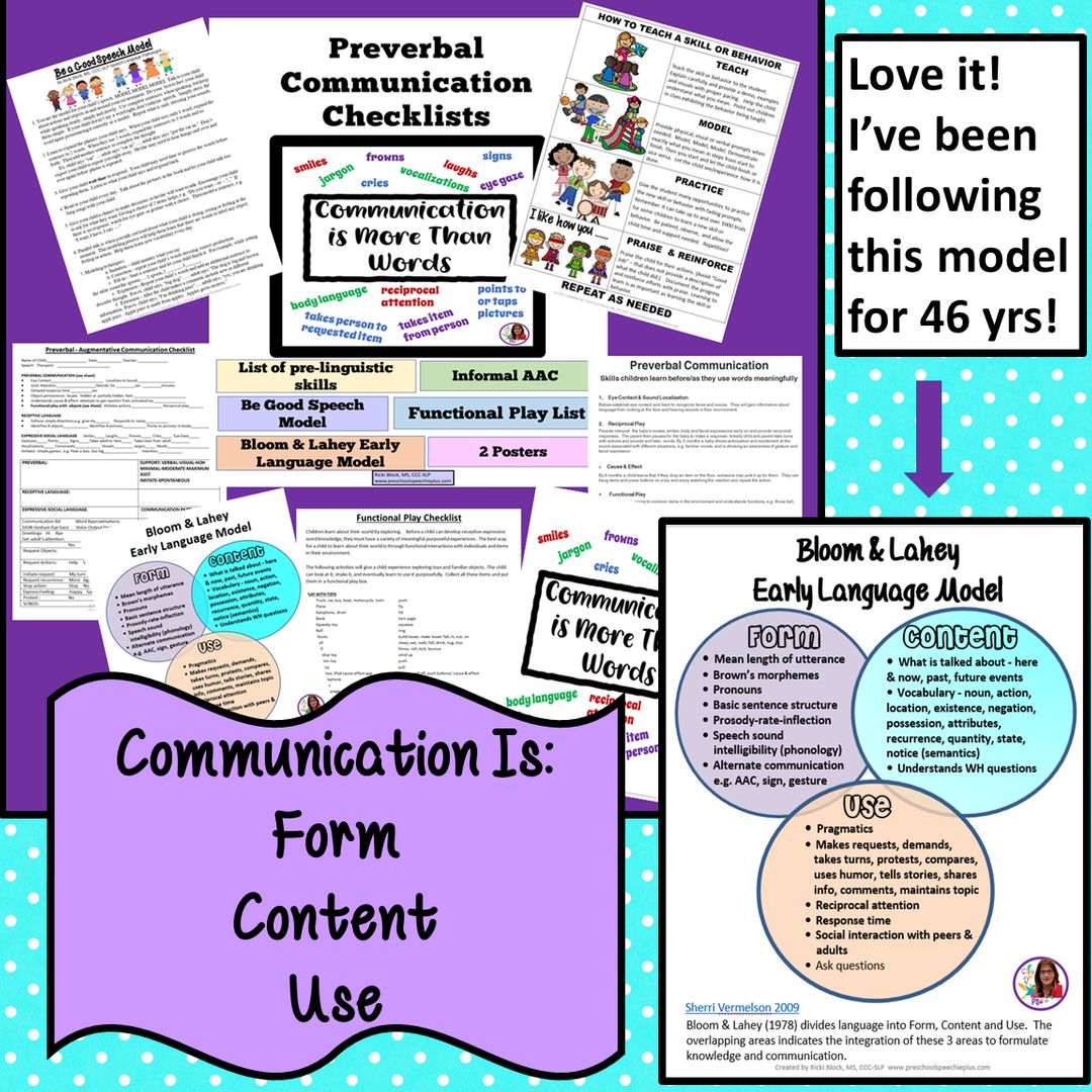 Preschool - I have been using the Bloom & Lahey Model for over 46 years ...