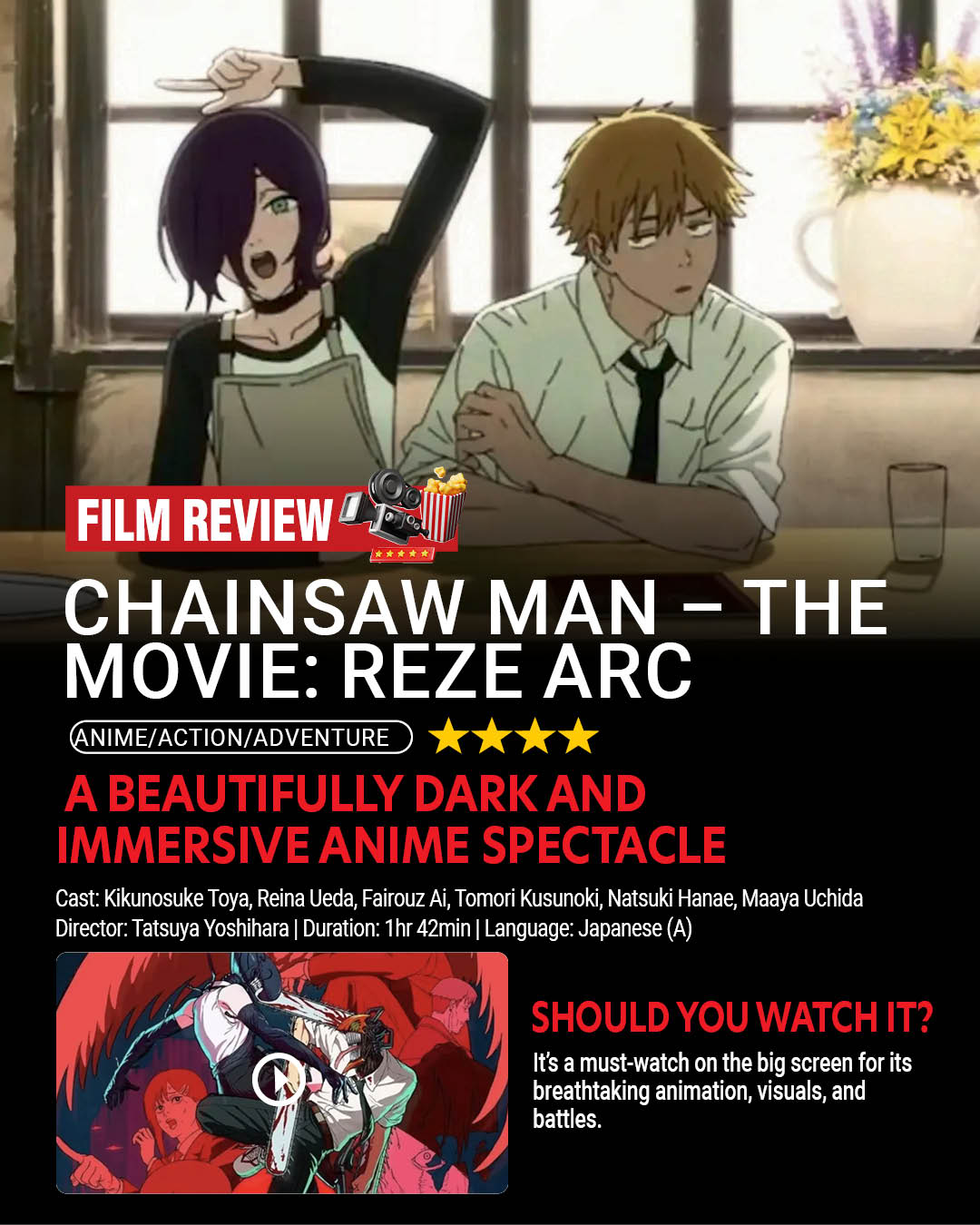Bombay - #ChainsawMan: The animated dark fantasy action film combines ...