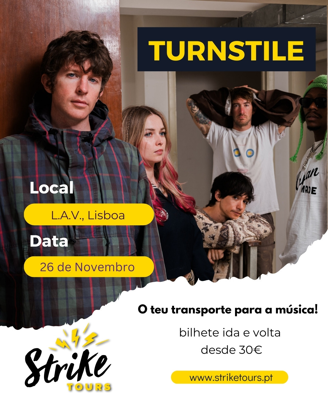 Strike - 🚌 Excursão Turnstile 🚌⁠ ⁠ 📅 26 de Novembro de 2025⁠ 📍Cidades ...