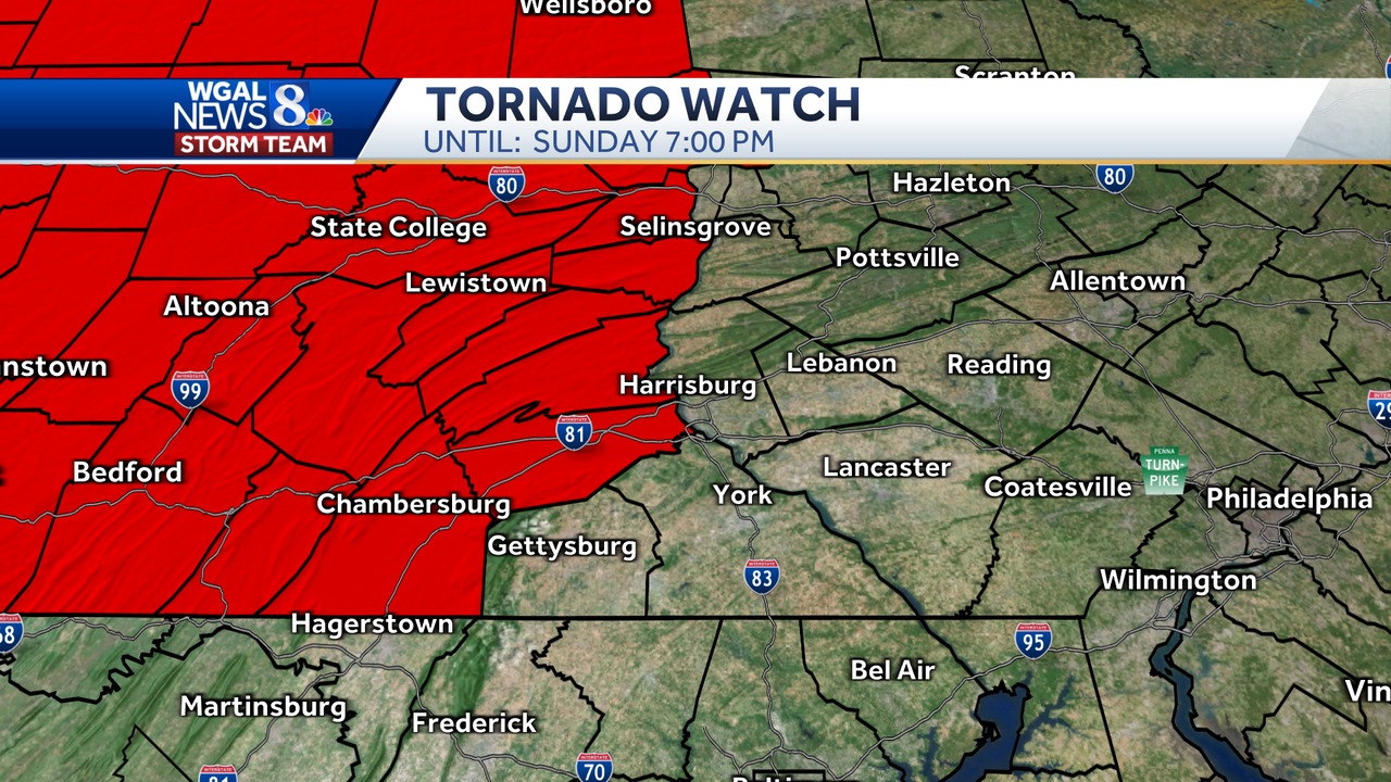 WGAL - A Tornado Watch has been issued for Cumberland, Centre, Franklin ...